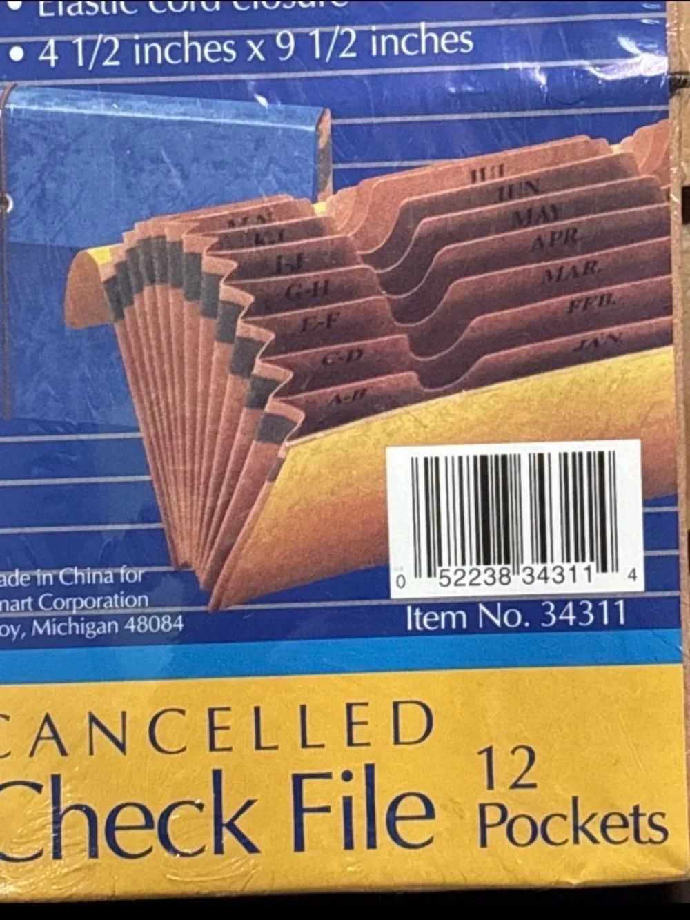 Vintage Office Select Canceled Check File 12 Pockets For Kmart